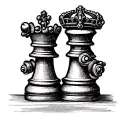 "A tattoo design featuring two chess pieces, the king and queen, symbolizing my parents' love for playing chess together tattoo design idea