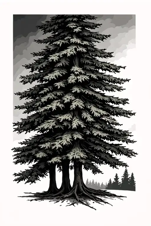 three Evergreen trees tattoo design idea