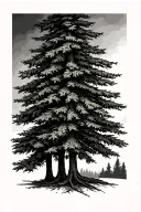 three Evergreen trees tattoo design idea