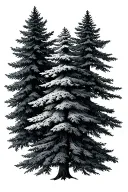 three Evergreen trees tattoo design idea