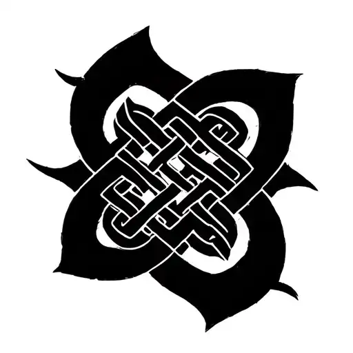 endless knot roots surrounded by fractals or sacred geometry tattoo design idea