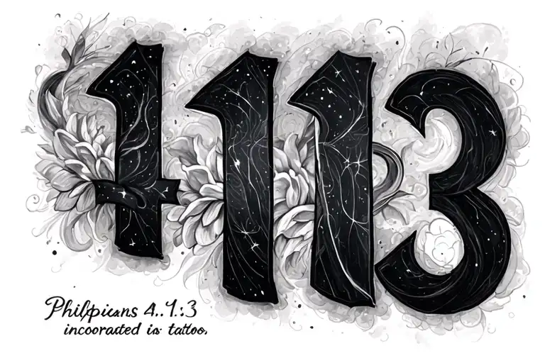 Philippians 4:13 incorporated into a design tattoo design idea