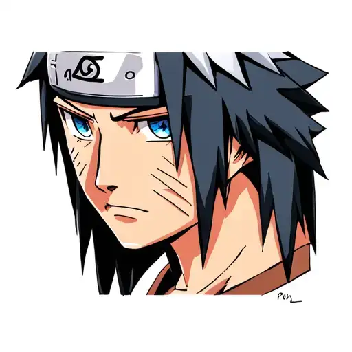 Naruto sage and sasuke ems eyes looking tattoo design idea