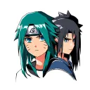 Naruto sage and sasuke ems eyes looking tattoo design idea