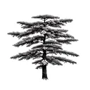 Douglas fir tree with flowers wrapped around it luminous points of small tattoo design idea