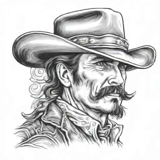 cowboy realism Wild West doc Holliday inspired needs a background no frame... realism.  tattoo design idea