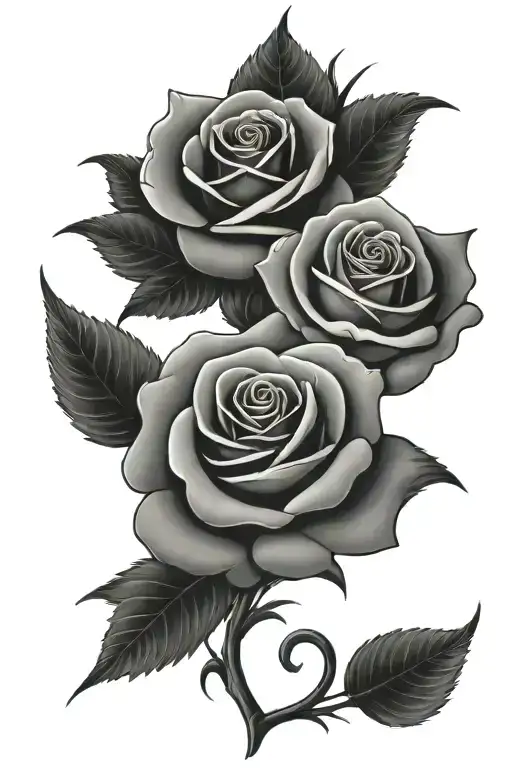 dove and snake roses tattoo design idea