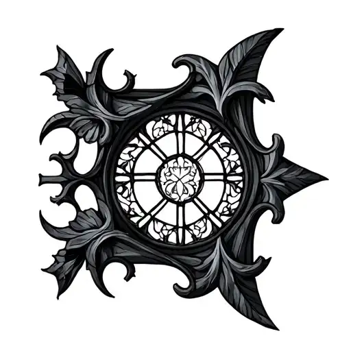 stained glass gothic church ornement  tattoo design idea