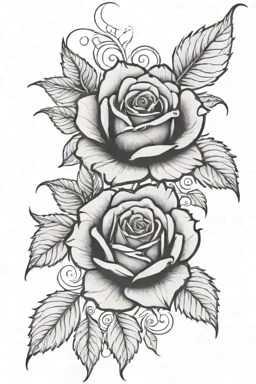 rose and fire tattoo design idea