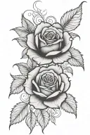 rose and fire tattoo design idea
