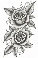 rose and fire tattoo design idea