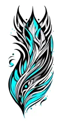 tribal patterns with a few  light blue colours tattoo design idea