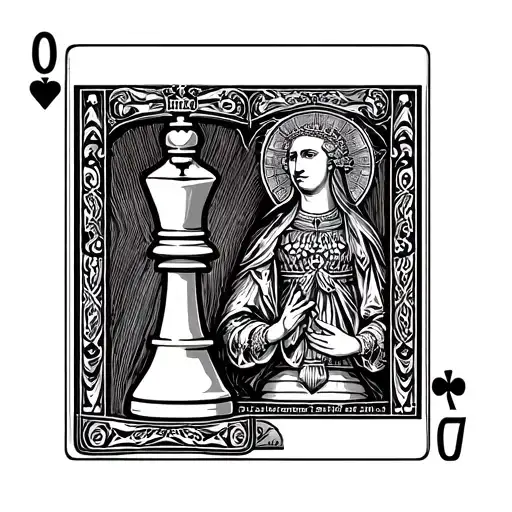 A deck of cards with 2007 with a king  and queen chess pieces this tattoo shin/calf area tattoo design idea