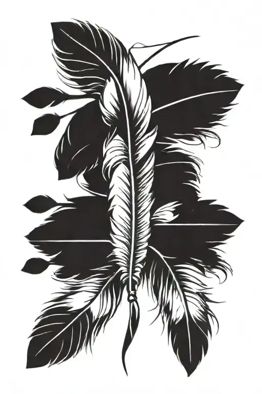cherokee indian feathers tattoo design idea