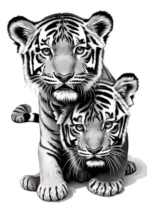3 Tiger Cubs tattoo design idea