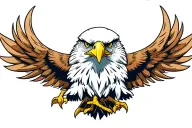 Tradition Eagle spread on throat tattoo design idea