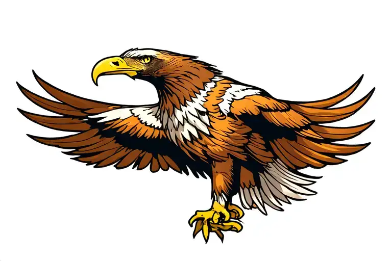 Tradition Eagle spread on throat tattoo design idea