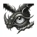 anime eye centipede death tattoo design idea