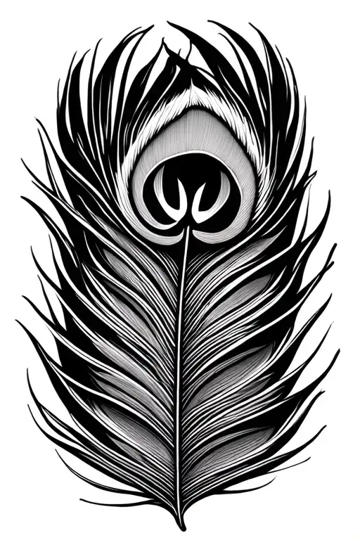 "Roman and Jasmine" peacock feather  tattoo design idea