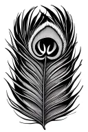 "Roman and Jasmine" peacock feather  tattoo design idea