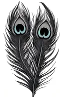 "Roman and Jasmine" peacock feather  tattoo design idea