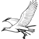 secretary bird flying tattoo design idea