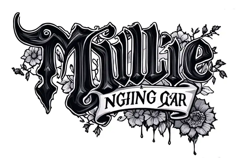Millie in midnight grave font tattoo design idea