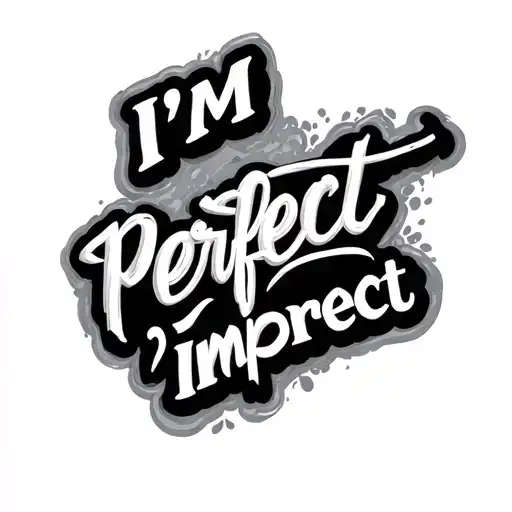 I'm perfect / imperfect schrift tattoo design idea