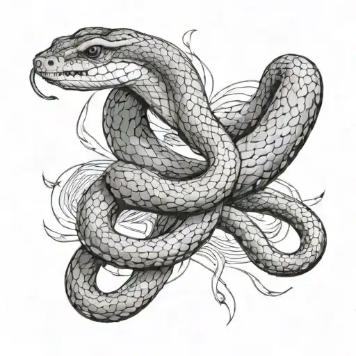 snake around the torso to the neck tattoo design idea