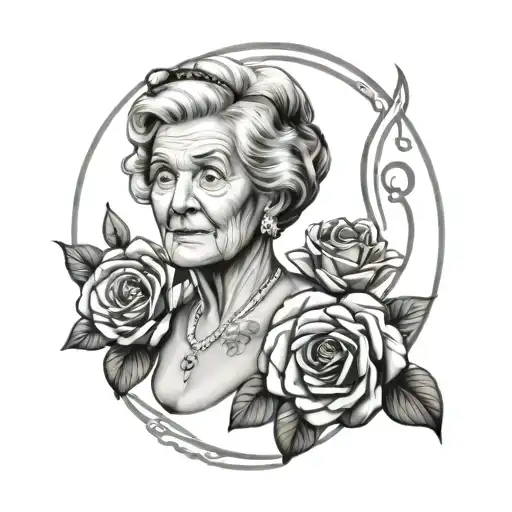granny memorial tattoo design idea