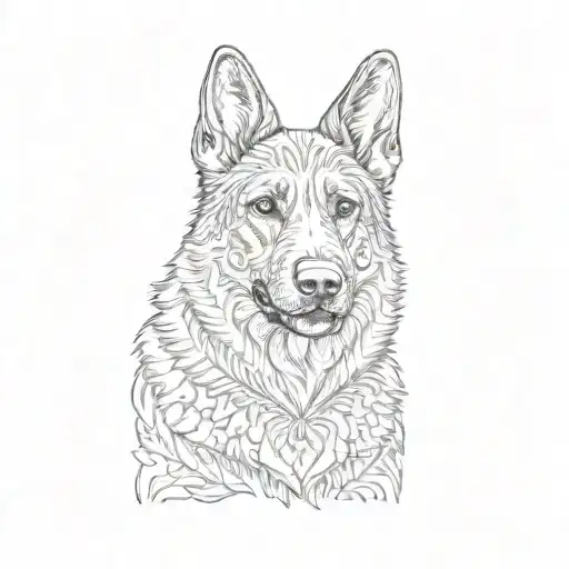 a german shepherd dog tattoo design idea