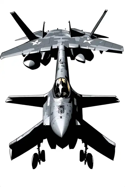 F16 A10 F35 CV22 AC130 MQ9 P51 tattoo design idea