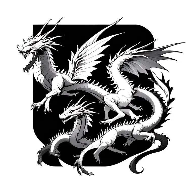 Can you design a tattoo for me.- fourth wing inspired- girly- 3 dragons (not to detailed) flying separate from each o tattoo design idea