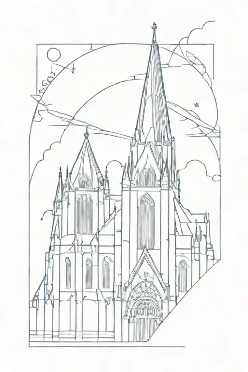 Gothic cathedral tattoo design idea