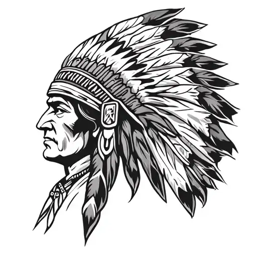 Kansas City chief headress tattoo design idea