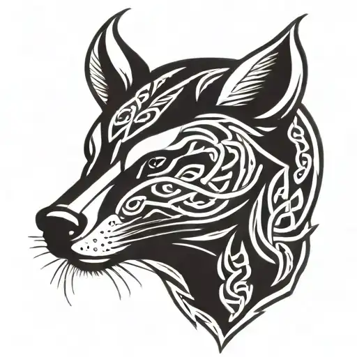Celtic Knotnwork Badger  warrior tattoo design idea
