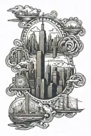 nyc skyline tattoo design idea