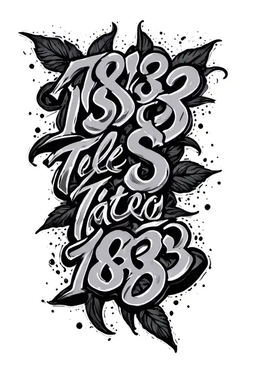 1983 written vertically tattoo design idea