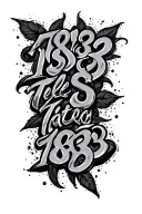 1983 written vertically tattoo design idea