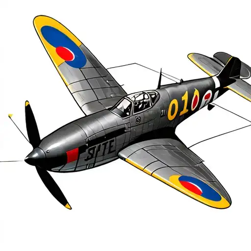 Spitfire flying tattoo design idea