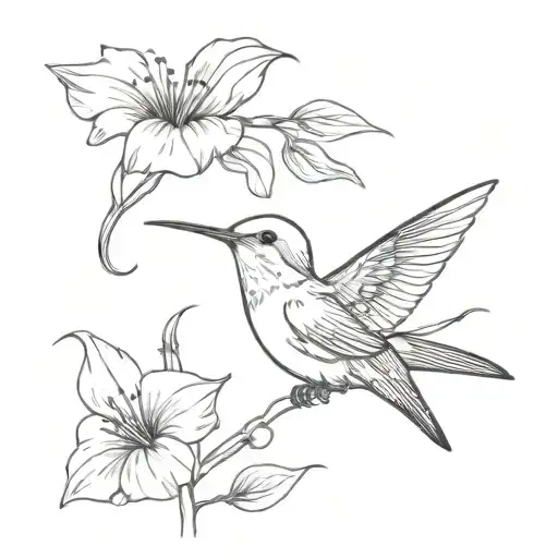 humming-bird tattoo design idea