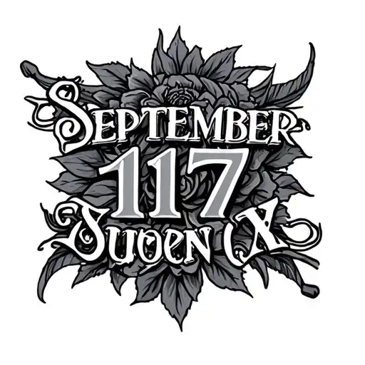 "September 17" 2003 Roman Numerals tattoo design idea