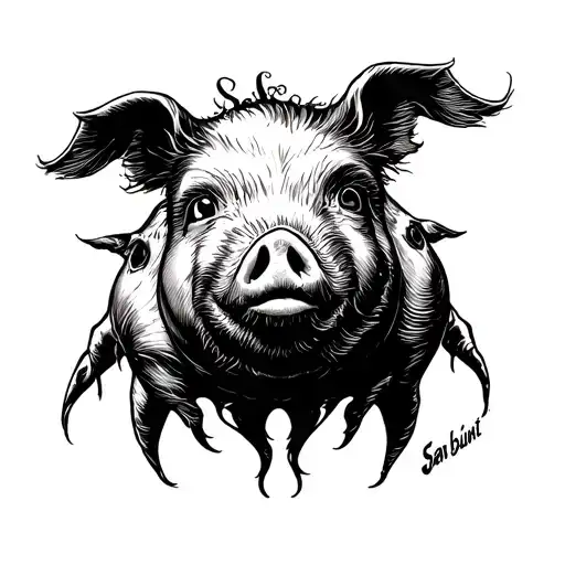 "Sabrina Glindemann - Sau-Cunt" Pigface tattoo design idea