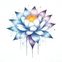 add trajectories surrounding lotus. use dark space colors replace the lighter pedals with darker colors tattoo design idea