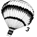 parachute with the number 3 tattoo design idea