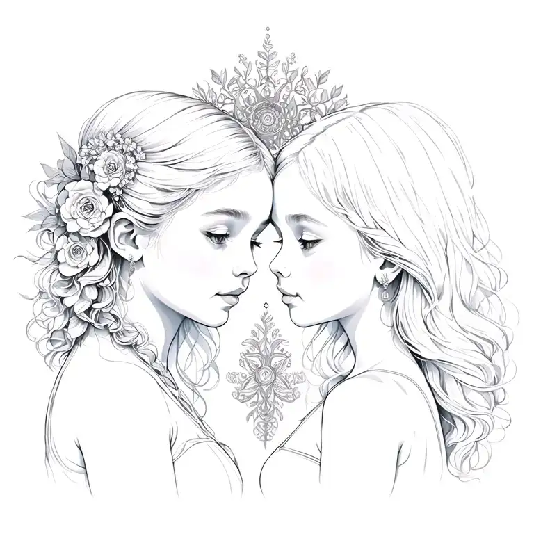 daughters Kenzie & Avery. Kenzie is a libra Avery virgo. kenzie born at 7:24 Avery at 8:52. incorporate love & strength  tattoo design idea