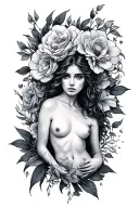 Naked tattoo design idea