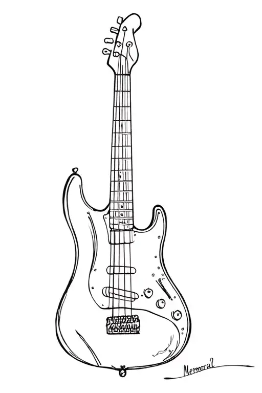 memorial using bass guitar made tattoo design idea