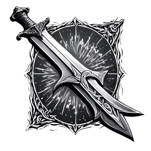 Excalibur Sword tattoo design idea