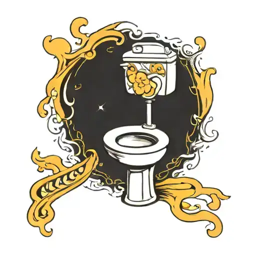 toilet tattoo design idea